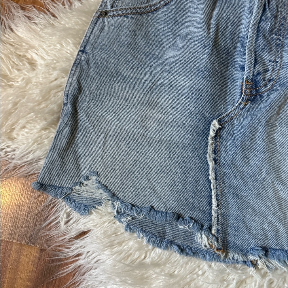 Free People Distressed Denim Mini Skirt - Picture 2 of 6